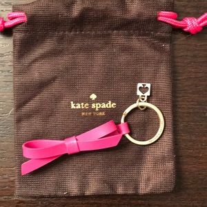 New Kate Spade Leather Bow Keychain